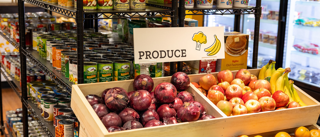 image of produce in the food pantry